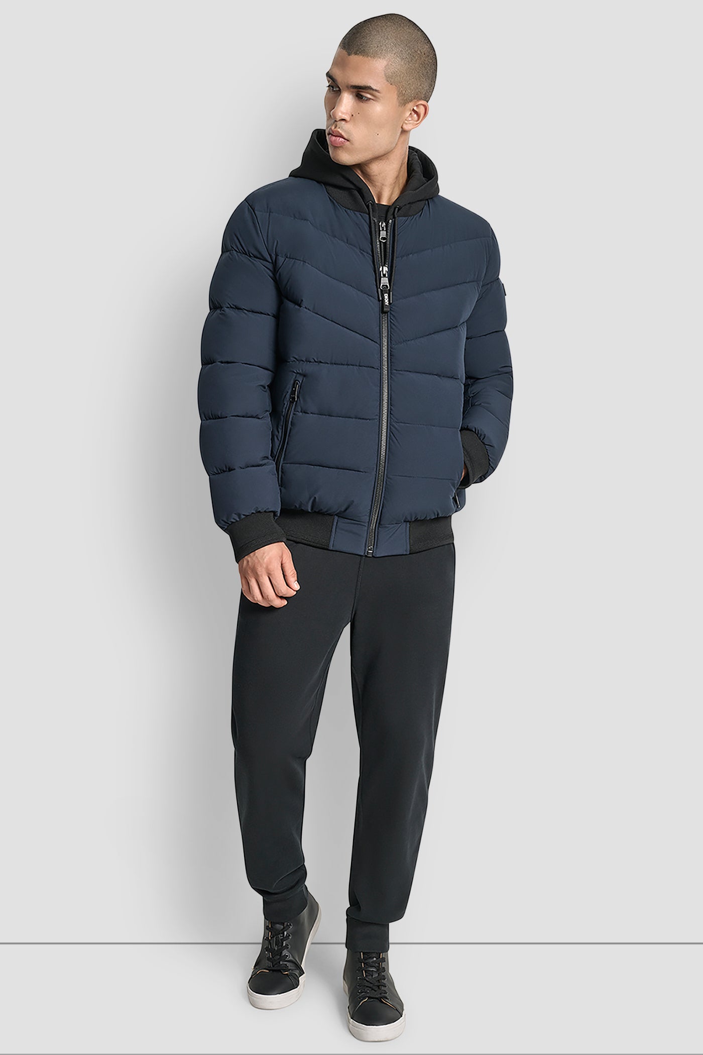 STRETCH BOMBER JACKET - NAVY - 12