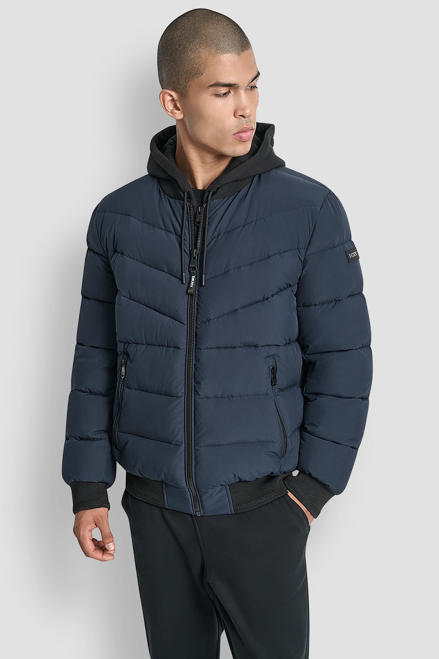 STRETCH BOMBER JACKET - NAVY - 5