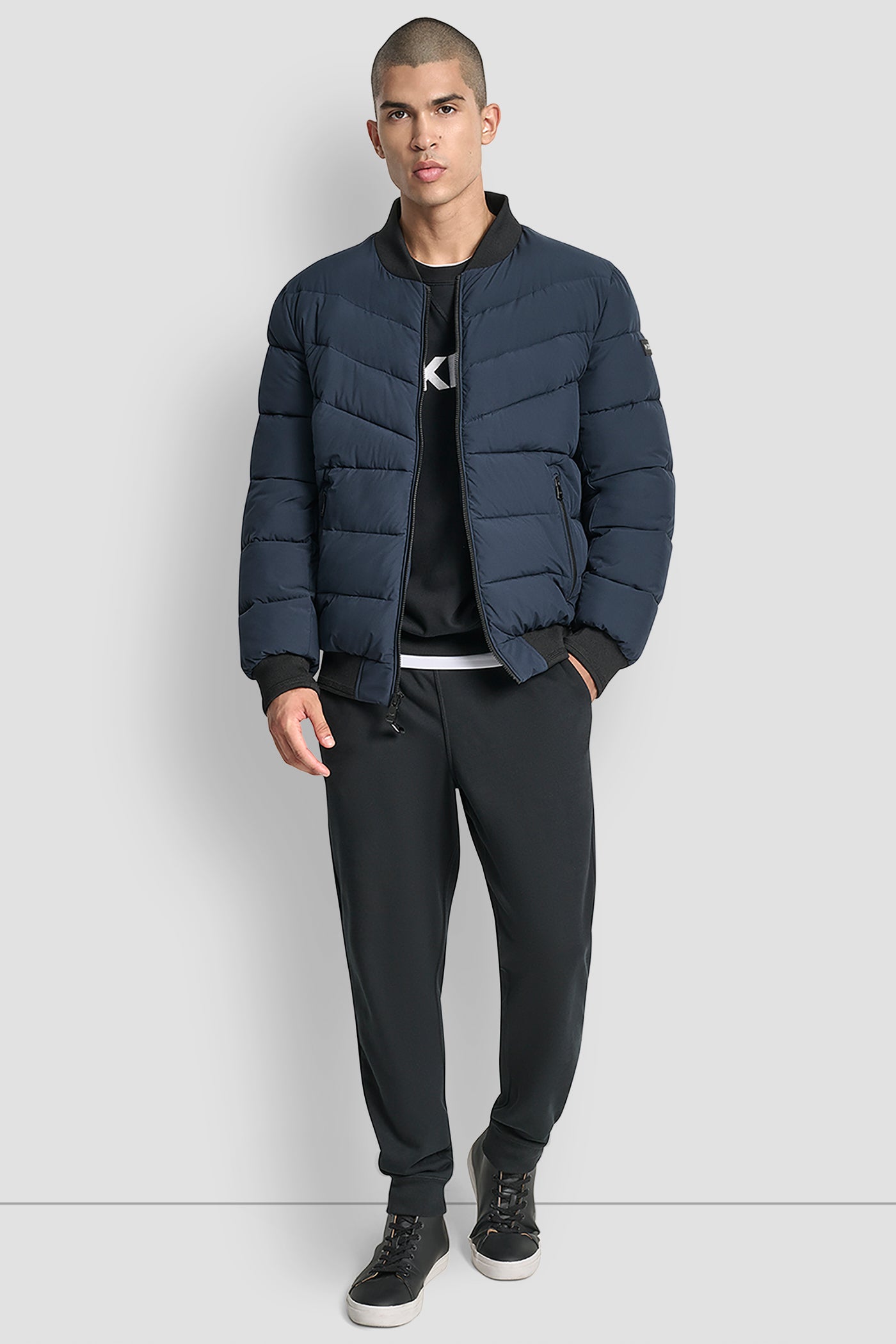 STRETCH BOMBER JACKET - NAVY - 11