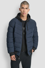 STRETCH BOMBER JACKET - NAVY - 1