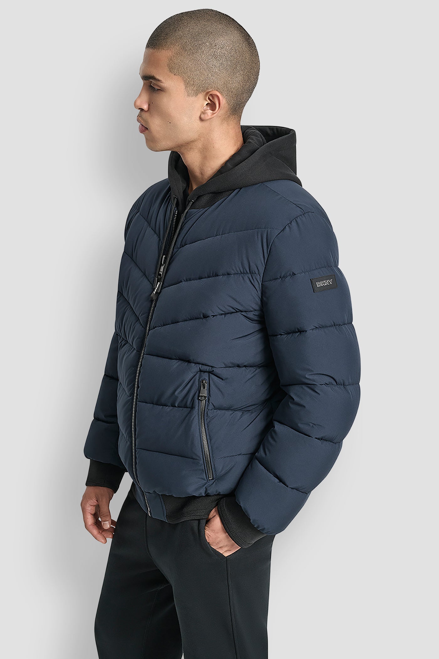STRETCH BOMBER JACKET - NAVY - 3