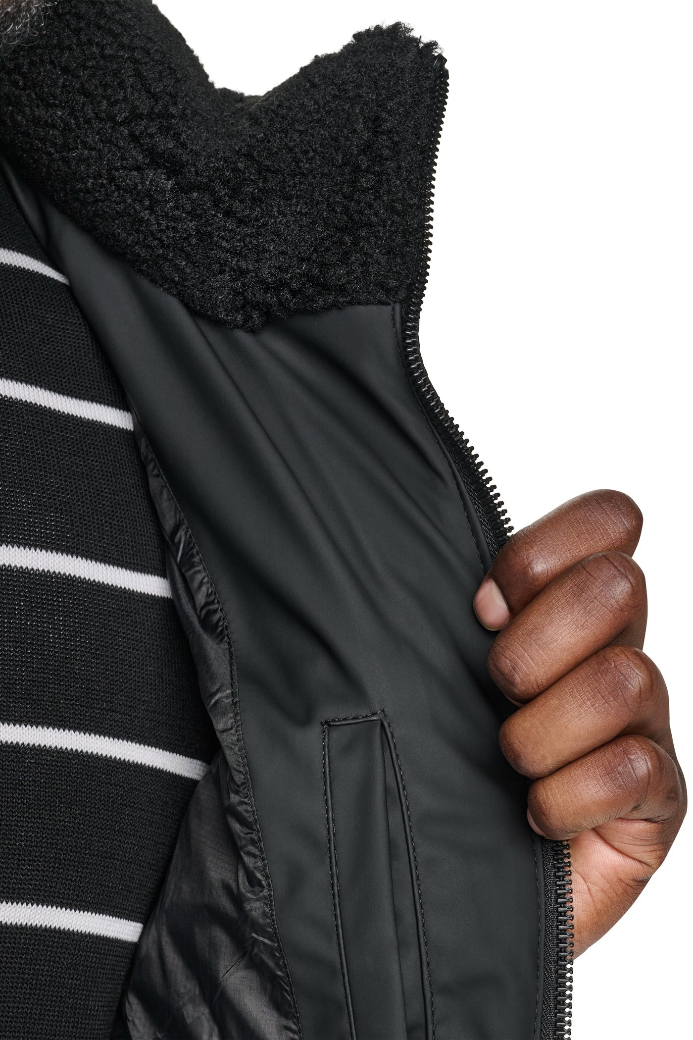 QUILTED BOMBER JACKET - Black - 7
