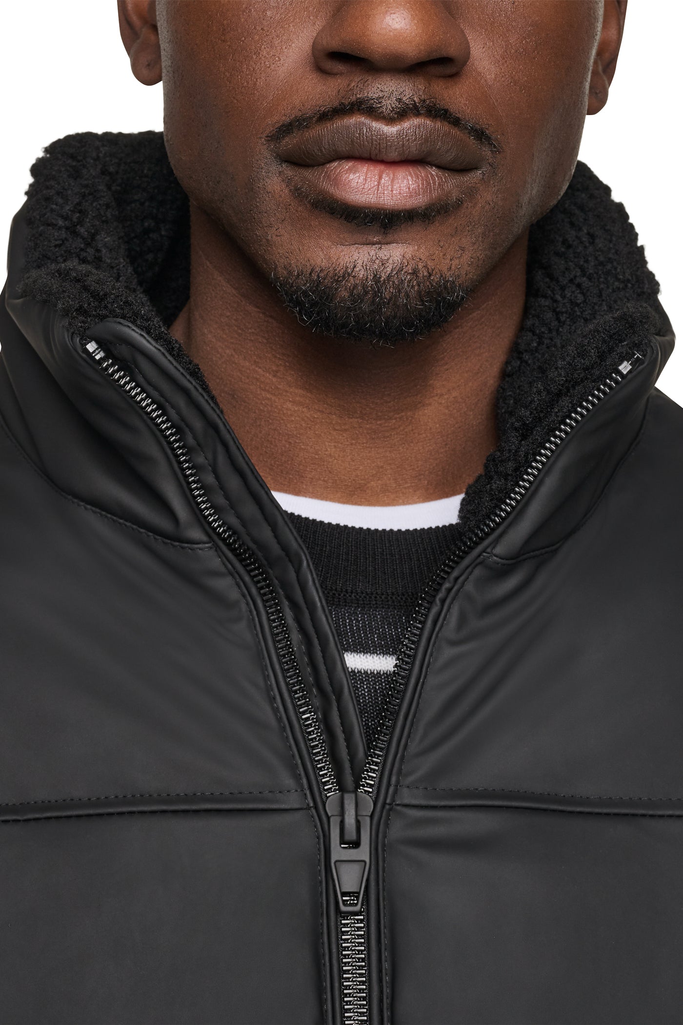 QUILTED BOMBER JACKET - Black - 6