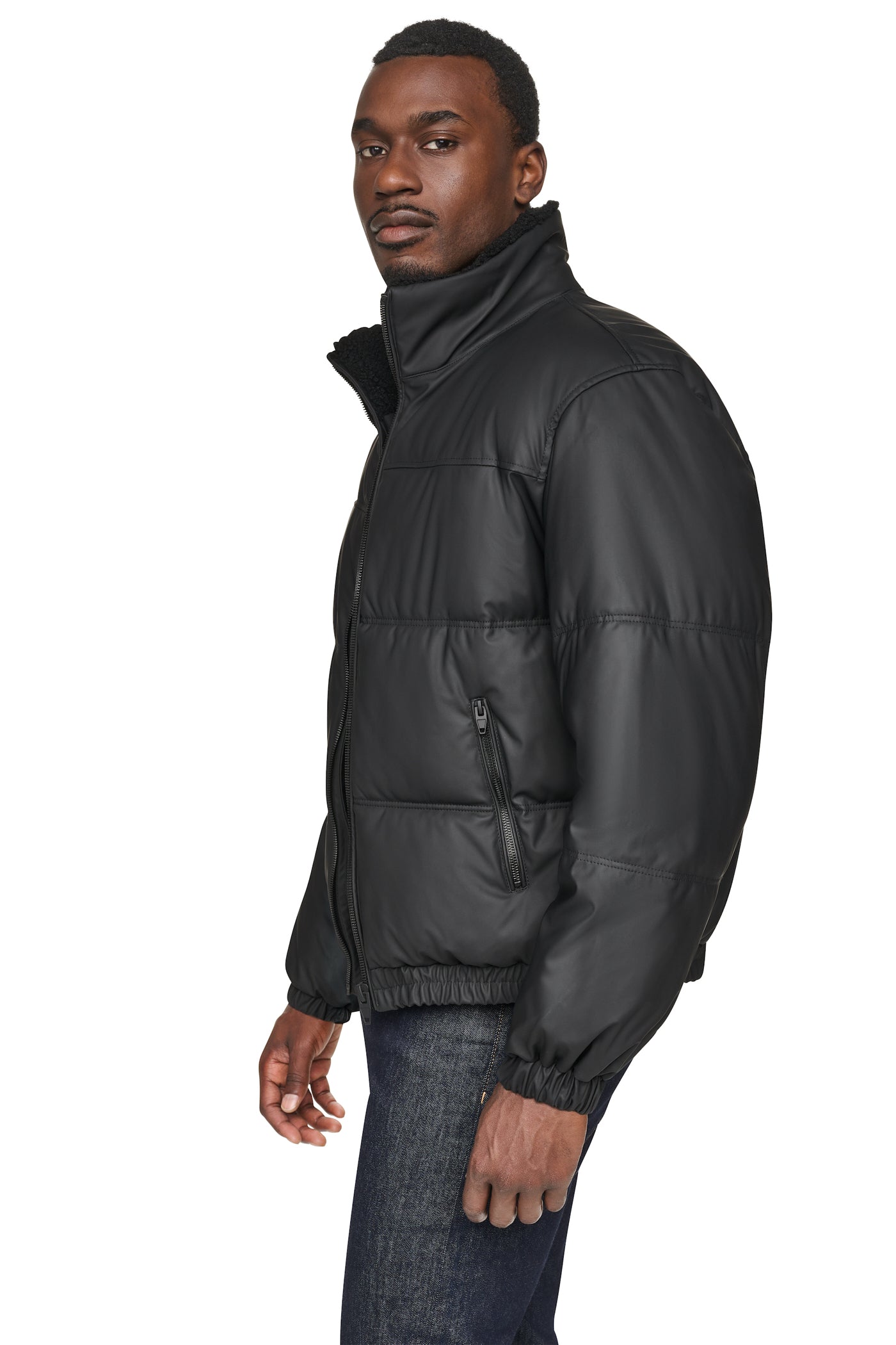 QUILTED BOMBER JACKET - Black - 2