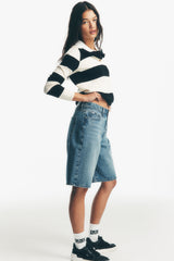 MID-RISE RELAXED DENIM SHORT - CROWN STREET - 2