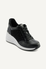 KALINDA WEDGE SNEAKER - BLACK/BLACK - 2