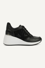 KALINDA WEDGE SNEAKER - BLACK/BLACK - 1