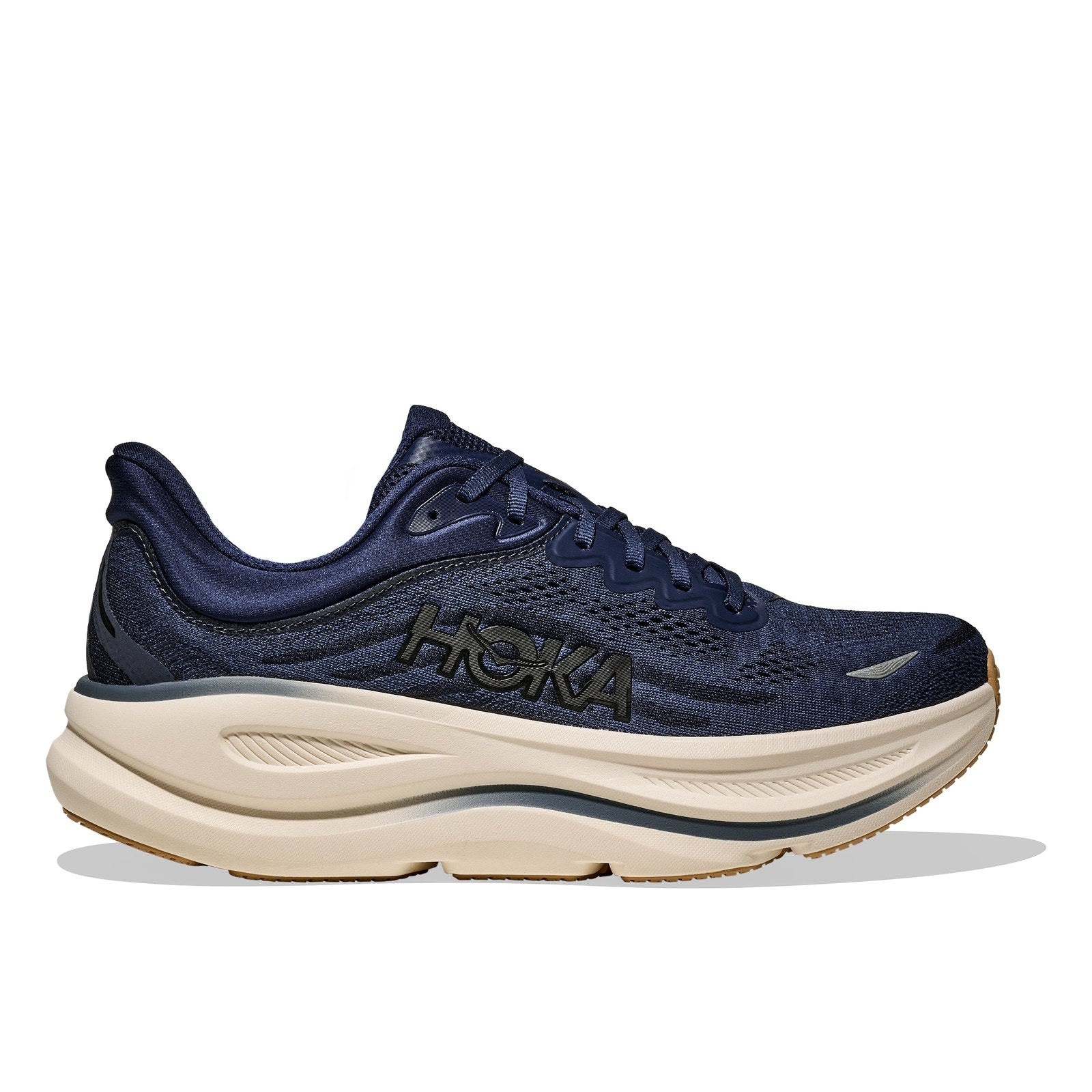 Hoka Bondi 9 Running Shoe ¨C Men's - Stucco/Grout/Black/Black/Black/White/Cosmic Grey/Ultramarine/Drizzle/Downpour/Frost/Pale