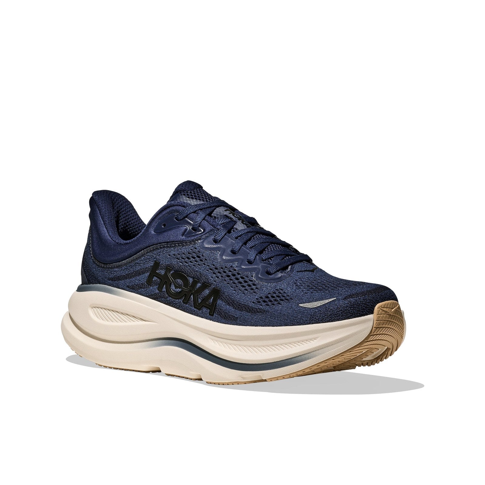 Hoka Bondi 9 Running Shoe ¨C Men's - Stucco/Grout/Black/Black/Black/White/Cosmic Grey/Ultramarine/Drizzle/Downpour/Frost/Pale