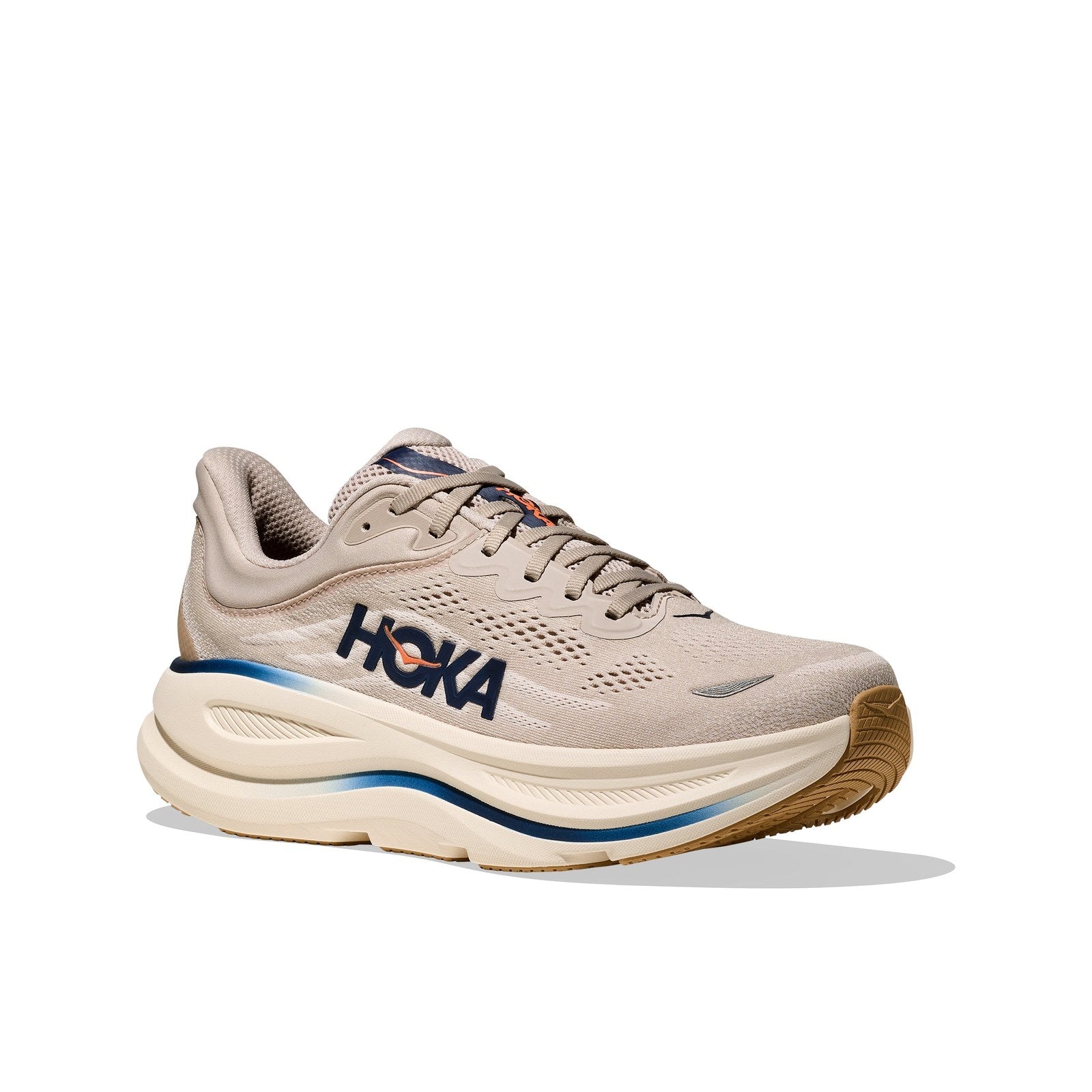 Hoka Bondi 9 Running Shoe ¨C Men's - Stucco/Grout/Black/Black/Black/White/Cosmic Grey/Ultramarine/Drizzle/Downpour/Frost/Pale