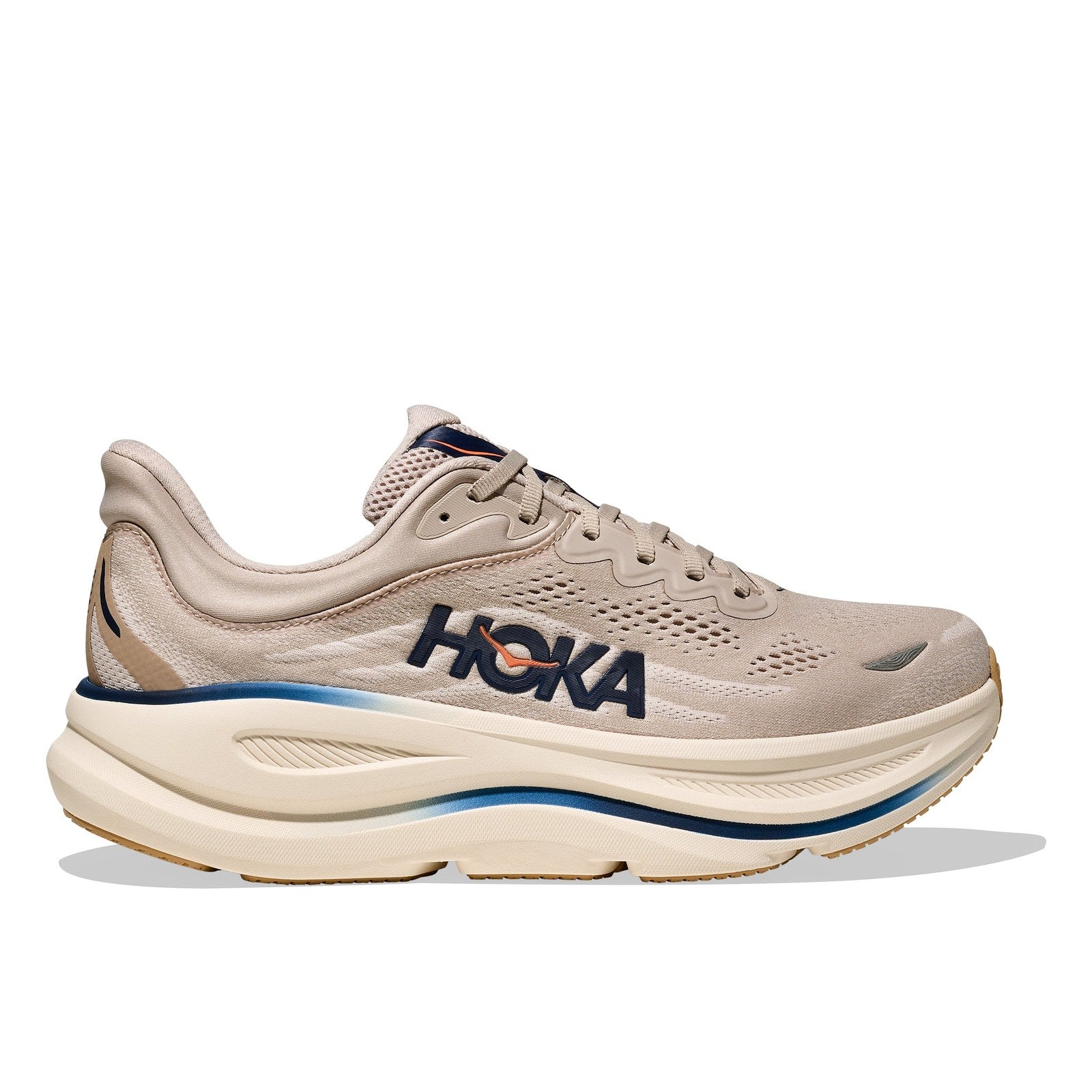Hoka Bondi 9 Running Shoe ¨C Men's - Stucco/Grout/Black/Black/Black/White/Cosmic Grey/Ultramarine/Drizzle/Downpour/Frost/Pale