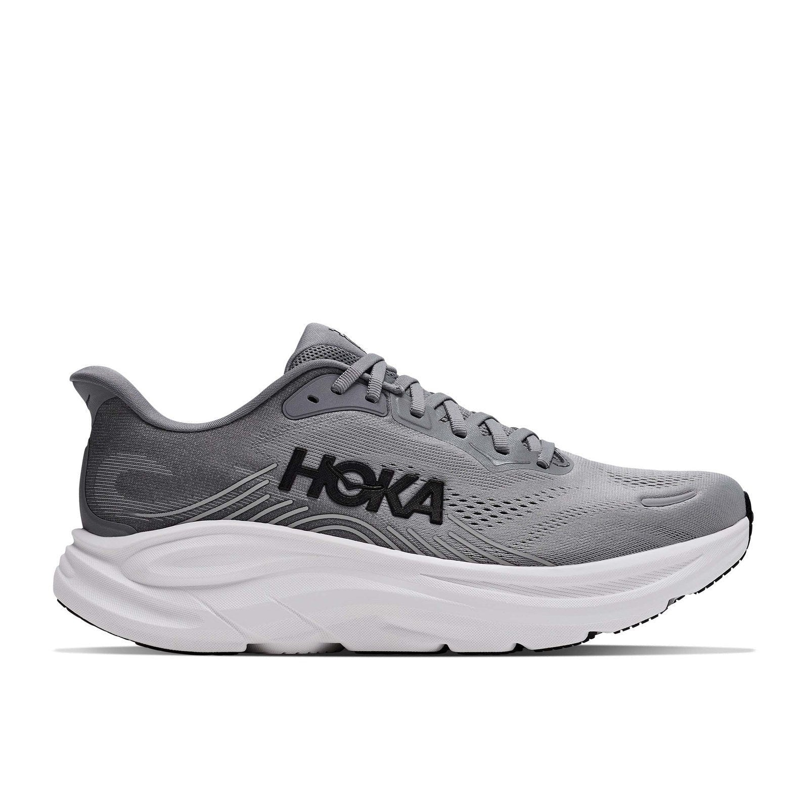 Hoka Clifton 11 Running Shoe ¨C Men's - Galactic Grey/Stellar Grey/Black/Black/Black/White - 14
