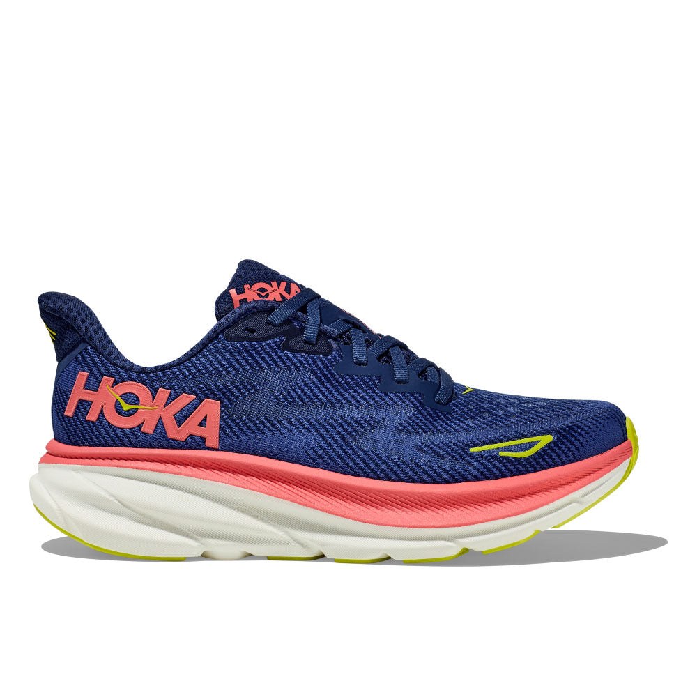 Hoka Clifton 9 Running Shoe - Women's - Evening Sky/Coral/Frost/Rose Gold/Sunlit Ocean/Lilac Mist/Gull/Sea Ice/Oak/Alabaster 