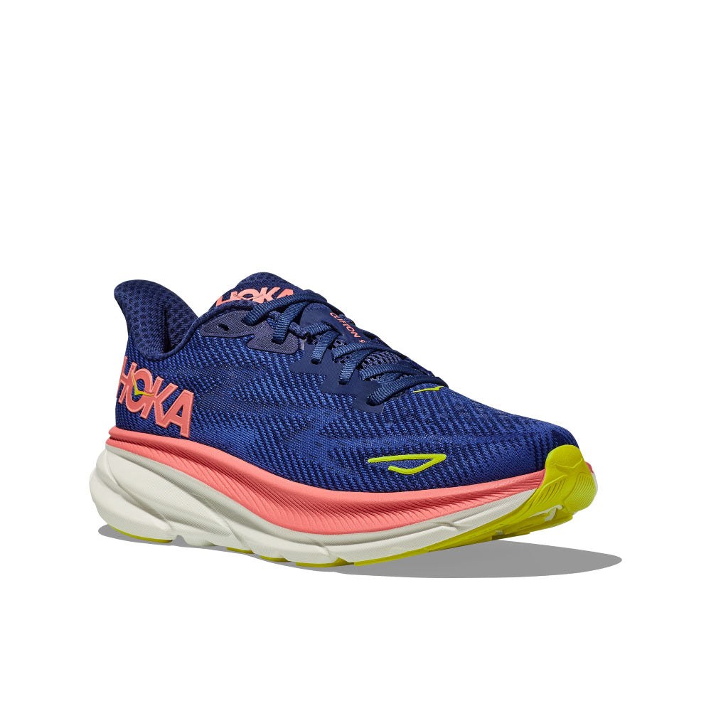 Hoka Clifton 9 Running Shoe - Women's - Evening Sky/Coral/Frost/Rose Gold/Sunlit Ocean/Lilac Mist/Gull/Sea Ice/Oak/Alabaster 