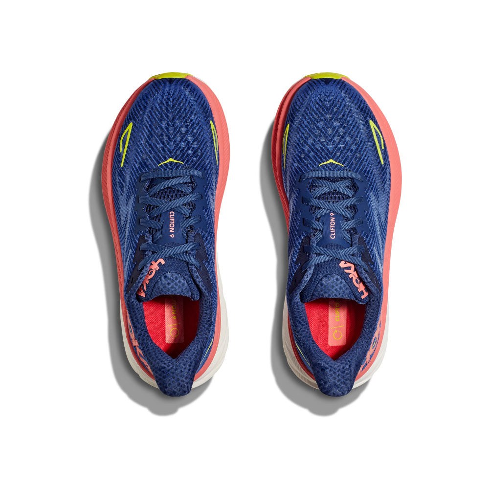 Hoka Clifton 9 Running Shoe - Women's - Evening Sky/Coral/Frost/Rose Gold/Sunlit Ocean/Lilac Mist/Gull/Sea Ice/Oak/Alabaster 