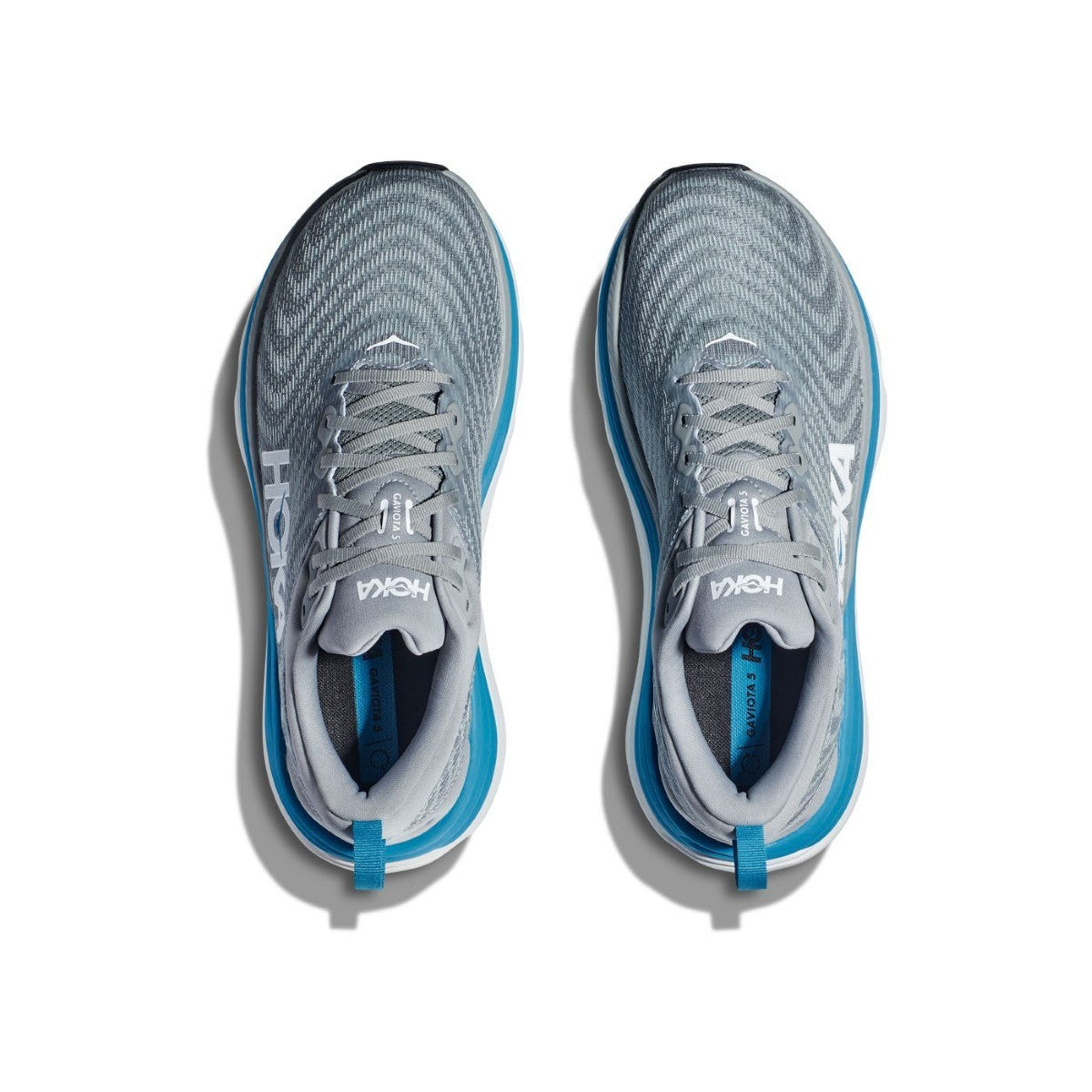 Hoka Gaviota 5 Running Shoe - Men's - Barley/Oat Milk/Bellwether Blue/Evening Sky/Black/Electric Cobalt/Black/White/Downpour/