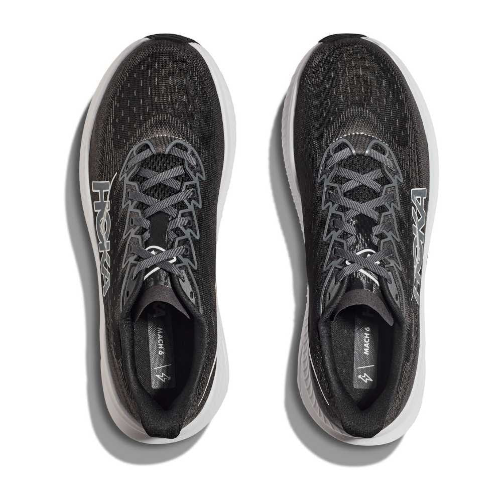 Hoka Mach 6 Running Shoe ¨C Men's - Black/White/Clear Sea/Sea Water/Frost/Starlight Glow/White/Nimbus Cloud/White/Skyward Blu