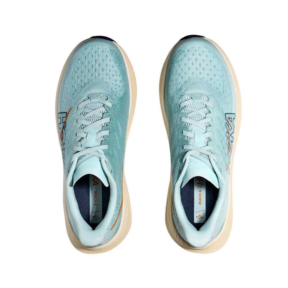 Hoka Mach 6 Running Shoe ¨C Men's - Black/White/Clear Sea/Sea Water/Frost/Starlight Glow/White/Nimbus Cloud/White/Skyward Blu