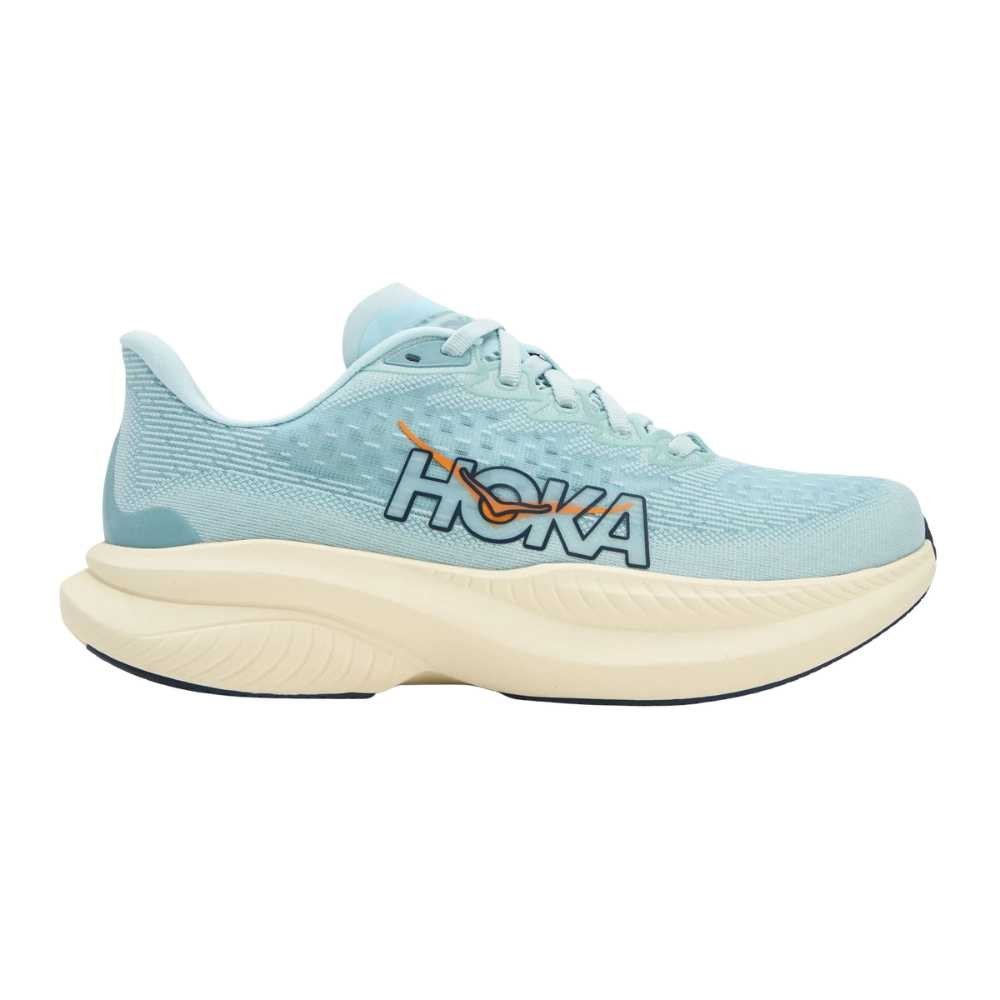Hoka Mach 6 Running Shoe ¨C Men's - Black/White/Clear Sea/Sea Water/Frost/Starlight Glow/White/Nimbus Cloud/White/Skyward Blu