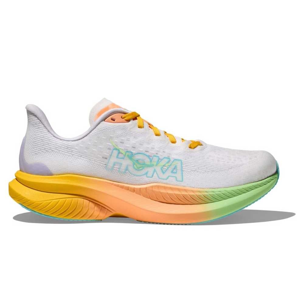 Hoka Mach 6 Running Shoe ¨C Men's - Black/White/Clear Sea/Sea Water/Frost/Starlight Glow/White/Nimbus Cloud/White/Skyward Blu