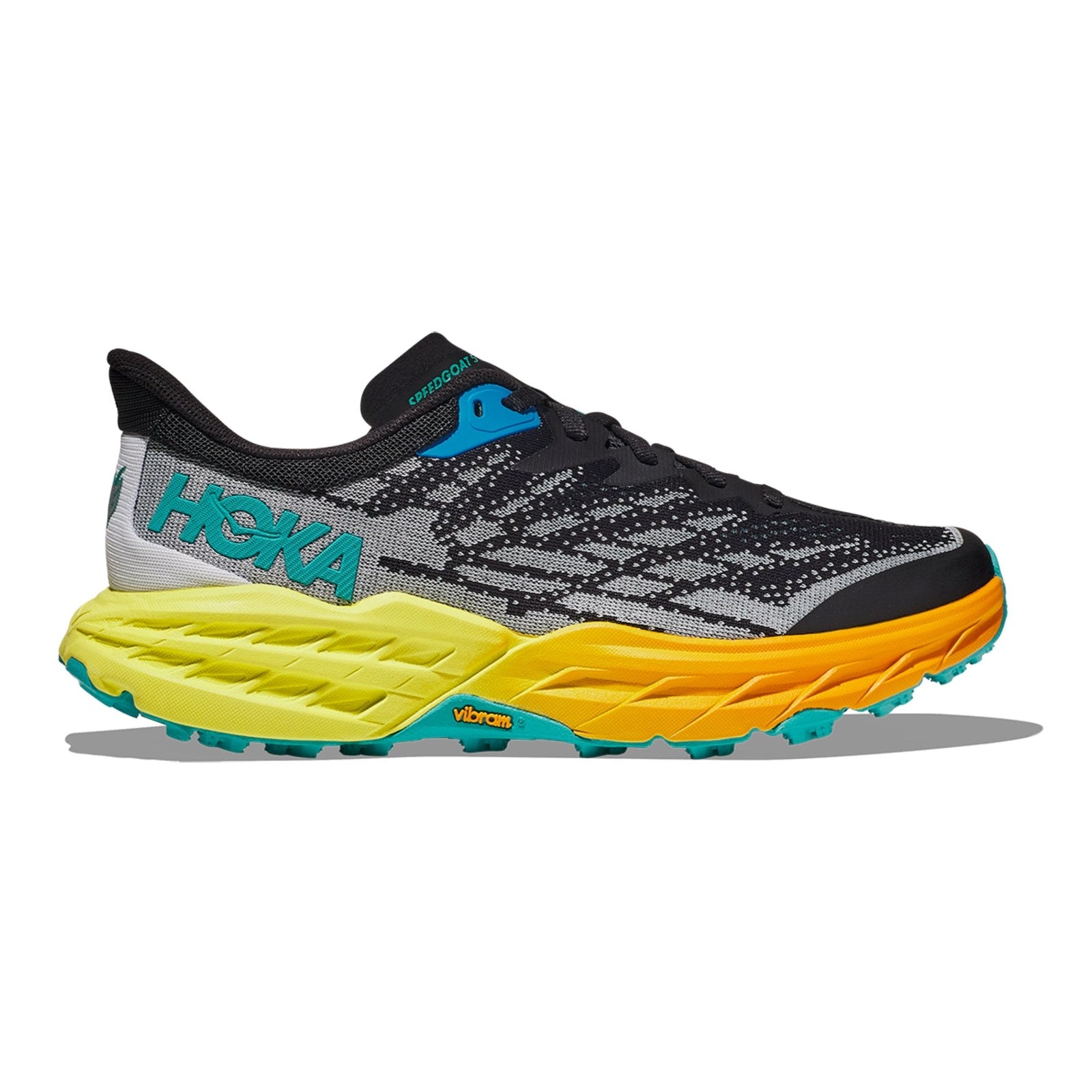Hoka Speedgoat 5 Running Shoe ¨C Men's - Black/Evening Primrose - 1